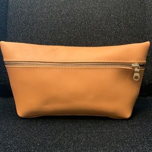 Portland leather goods classic makeup bag in Sunflower size large